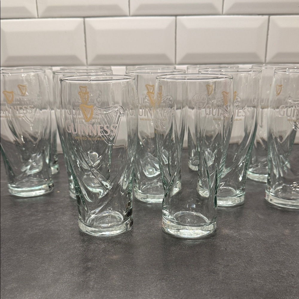 Guinness Brand Pint Glasses - 12